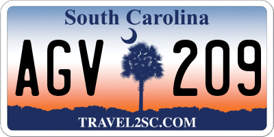SC license plate AGV209
