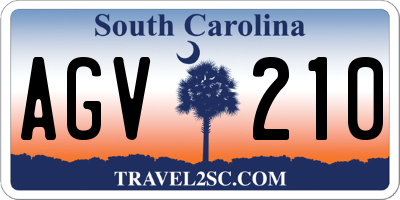 SC license plate AGV210