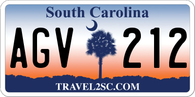 SC license plate AGV212