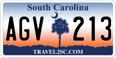 SC license plate AGV213