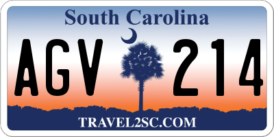 SC license plate AGV214