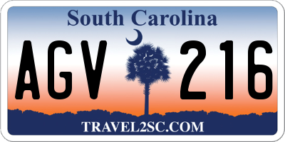 SC license plate AGV216