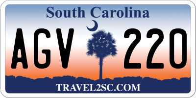 SC license plate AGV220