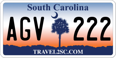 SC license plate AGV222