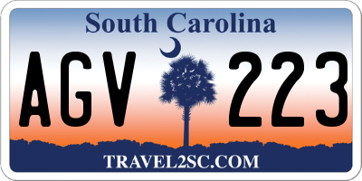 SC license plate AGV223