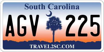 SC license plate AGV225