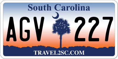 SC license plate AGV227