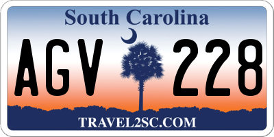 SC license plate AGV228