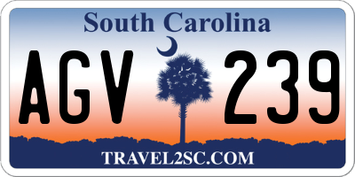 SC license plate AGV239