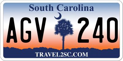 SC license plate AGV240