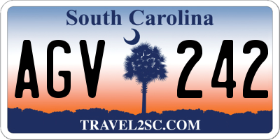 SC license plate AGV242