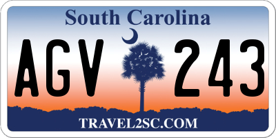 SC license plate AGV243