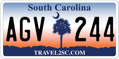 SC license plate AGV244