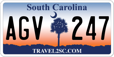 SC license plate AGV247