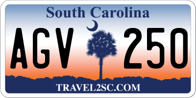 SC license plate AGV250