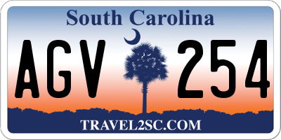 SC license plate AGV254