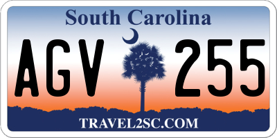 SC license plate AGV255