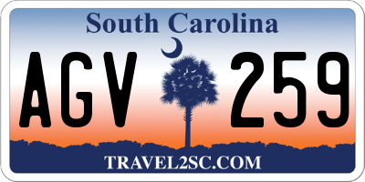 SC license plate AGV259