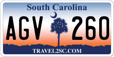 SC license plate AGV260
