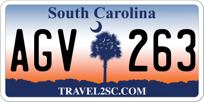 SC license plate AGV263