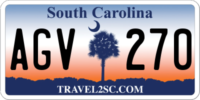 SC license plate AGV270