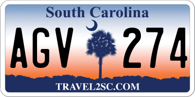 SC license plate AGV274