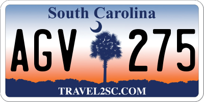 SC license plate AGV275