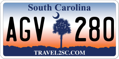 SC license plate AGV280