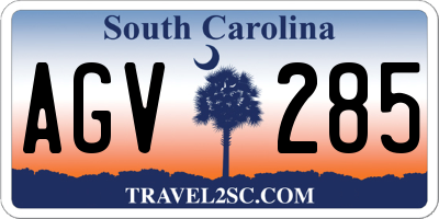 SC license plate AGV285