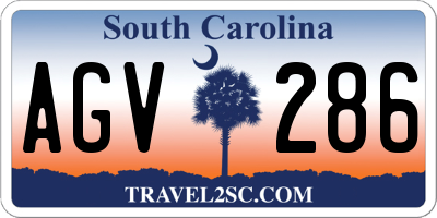 SC license plate AGV286