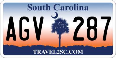 SC license plate AGV287