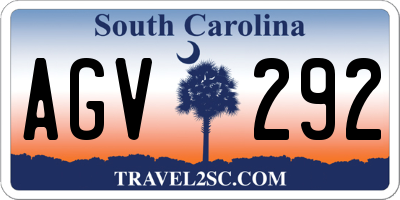 SC license plate AGV292
