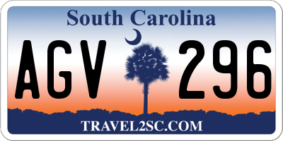 SC license plate AGV296