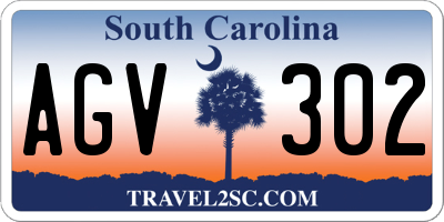 SC license plate AGV302