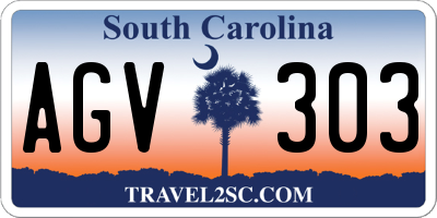 SC license plate AGV303