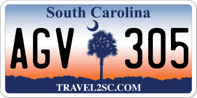 SC license plate AGV305