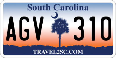 SC license plate AGV310