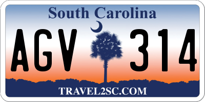 SC license plate AGV314