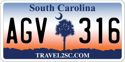 SC license plate AGV316