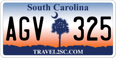 SC license plate AGV325