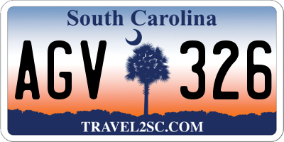 SC license plate AGV326