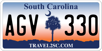 SC license plate AGV330