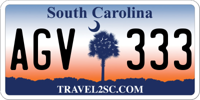SC license plate AGV333