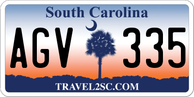 SC license plate AGV335