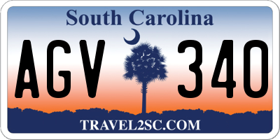 SC license plate AGV340