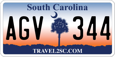 SC license plate AGV344