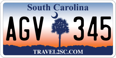 SC license plate AGV345
