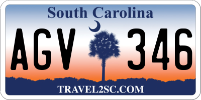 SC license plate AGV346