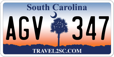 SC license plate AGV347