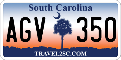 SC license plate AGV350